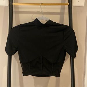 Nasty Gal Corset Mesh Top